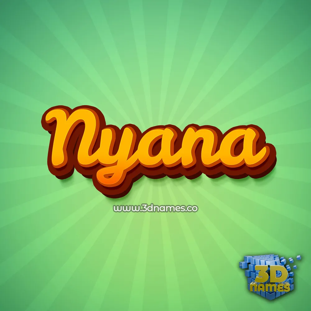 nyana in Green Rays style - 3D name wallpaper