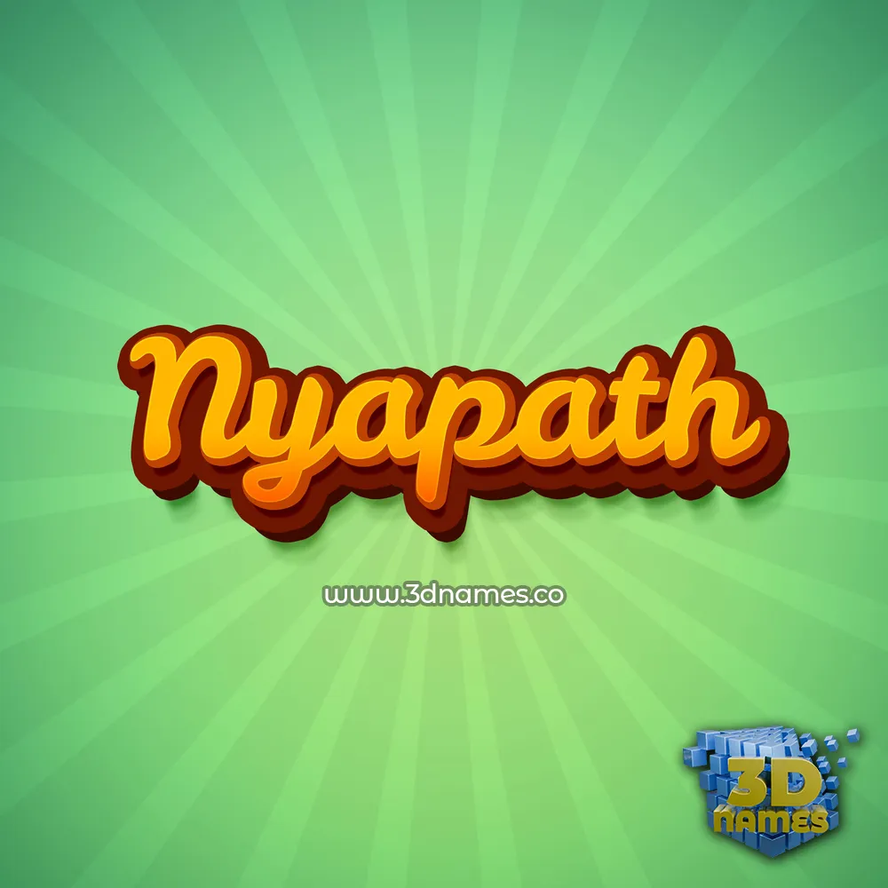 nyapath in Green Rays style - 3D name wallpaper