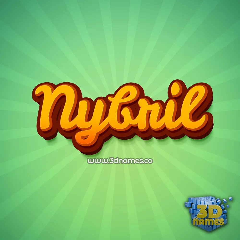 nybril in Green Rays style - 3D name wallpaper