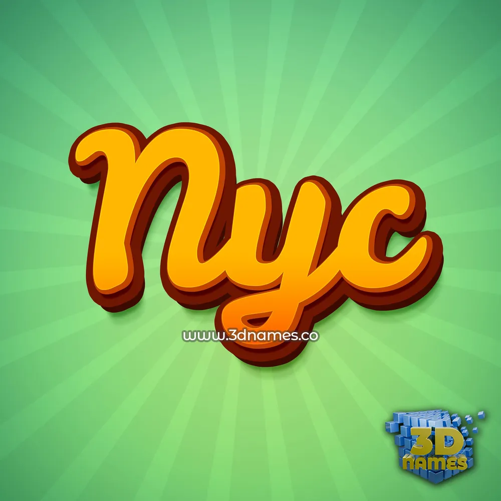 nyc in Green Rays style - 3D name wallpaper