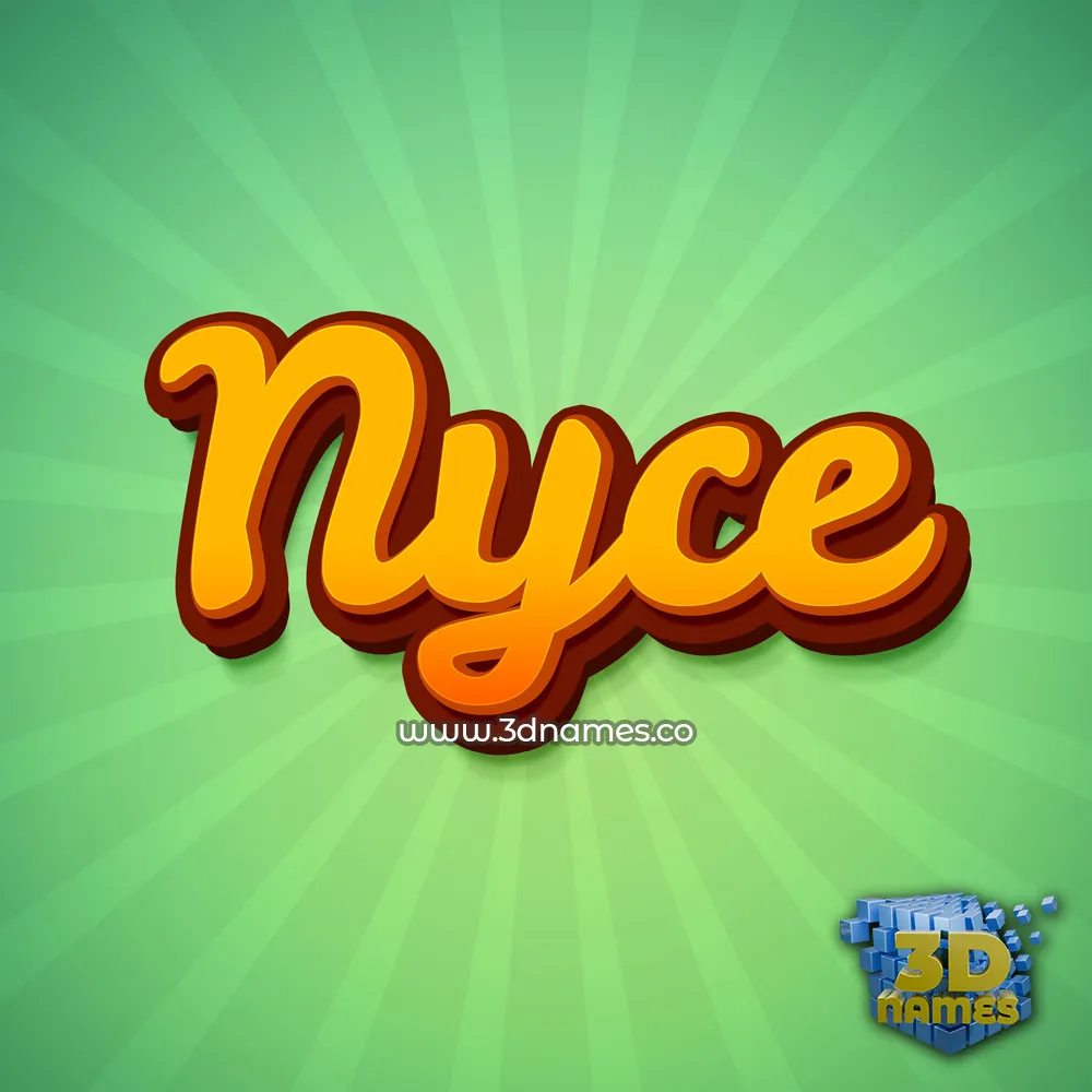 nyce in Green Rays style - 3D name wallpaper