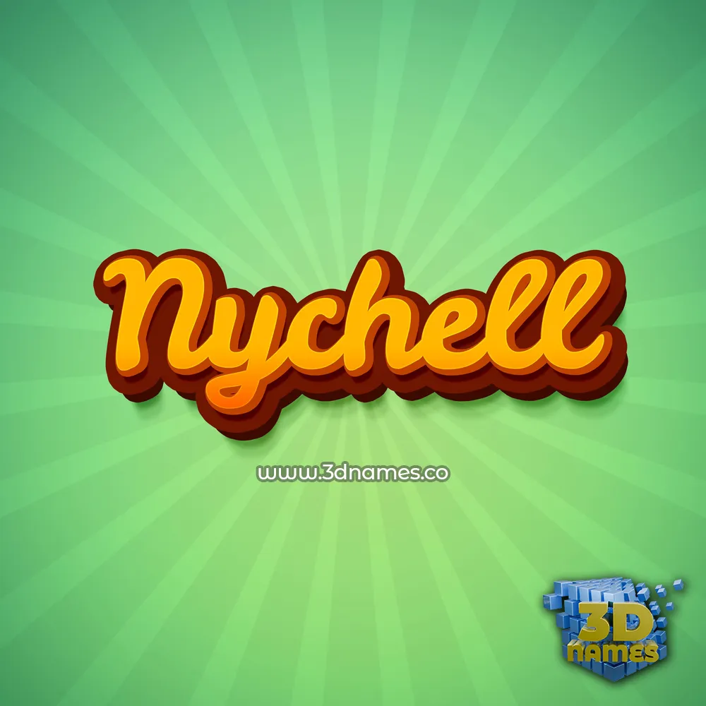 nychell in Green Rays style - 3D name wallpaper