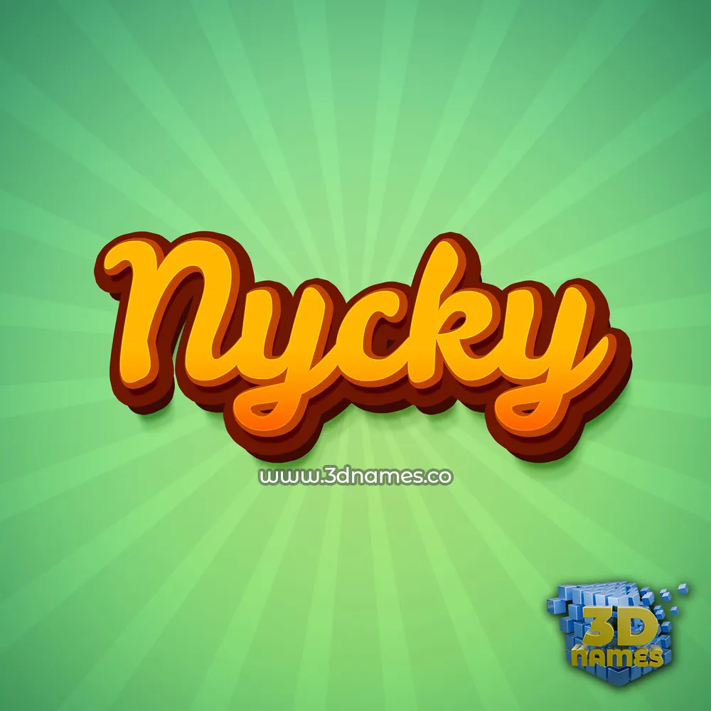 nycky in Green Rays style - 3D name wallpaper