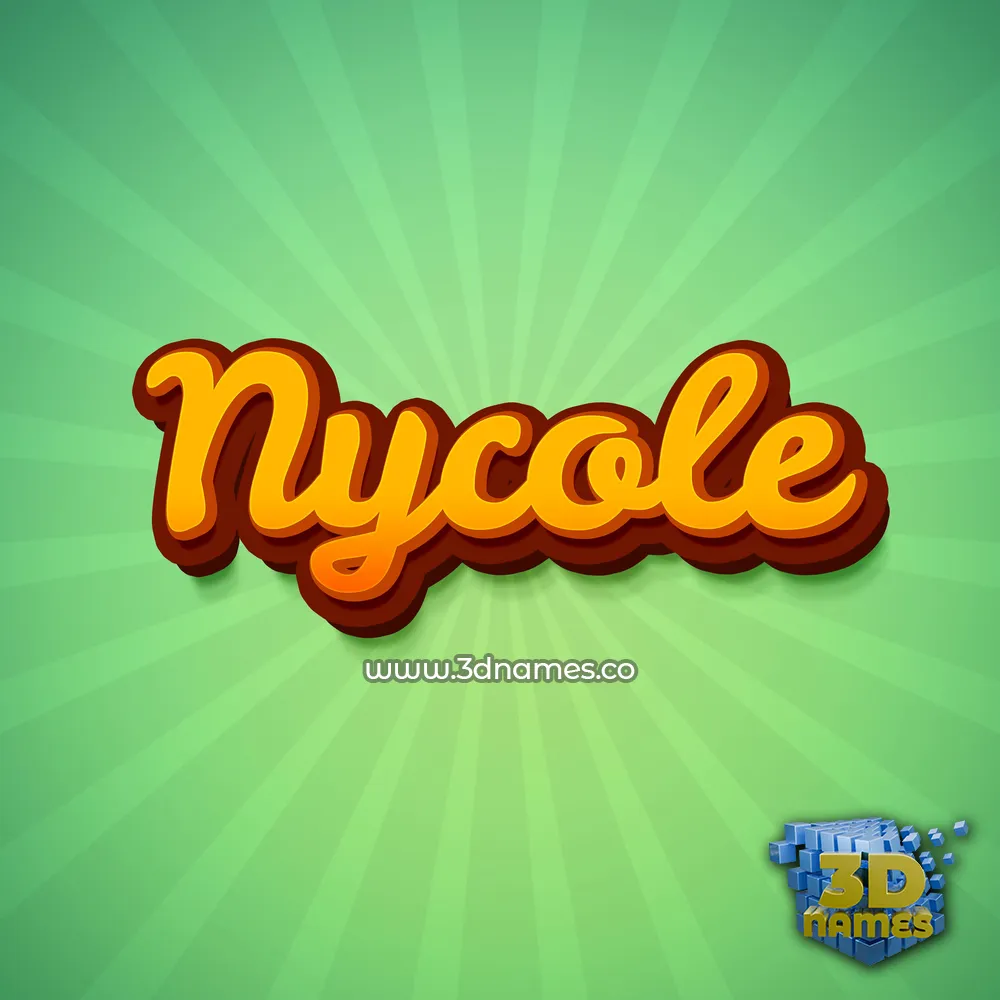 nycole in Green Rays style - 3D name wallpaper