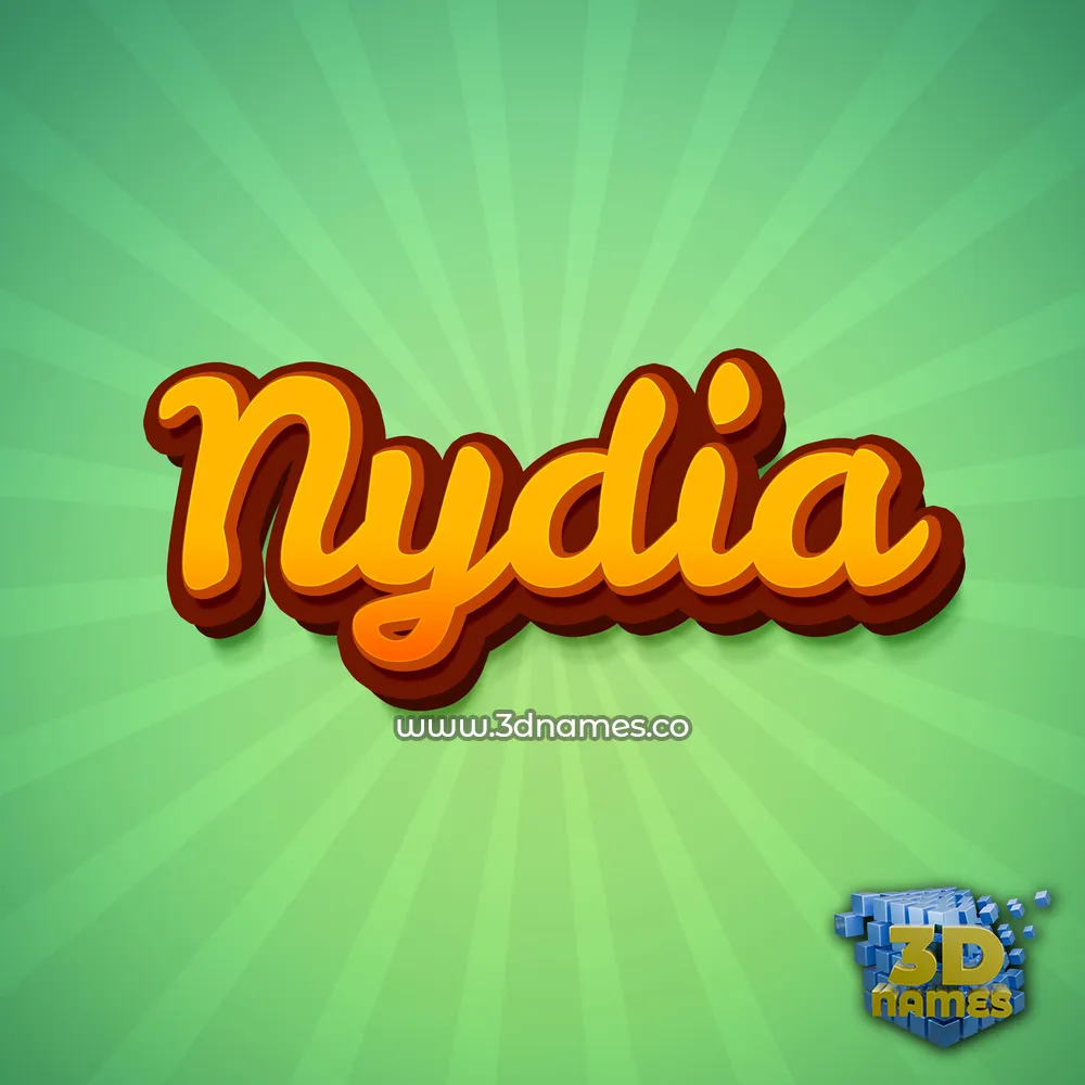 nydia in Green Rays style - 3D name wallpaper