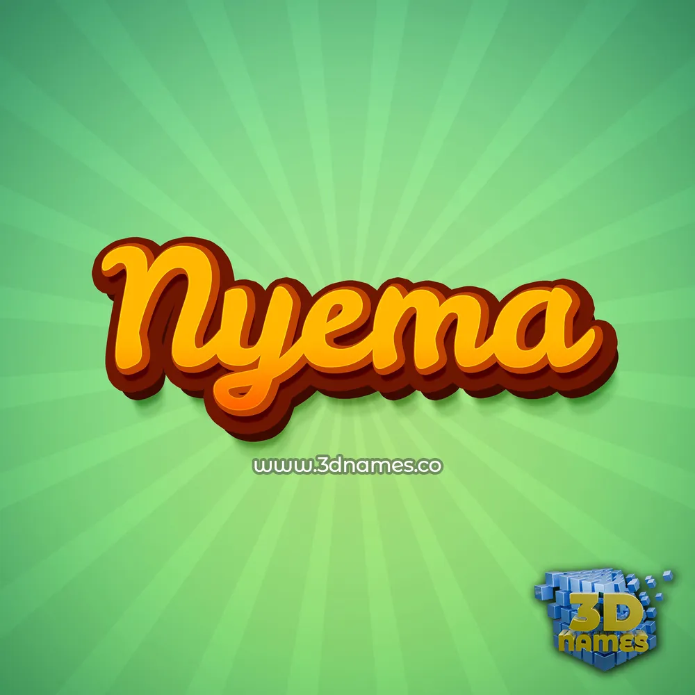 nyema in Green Rays style - 3D name wallpaper