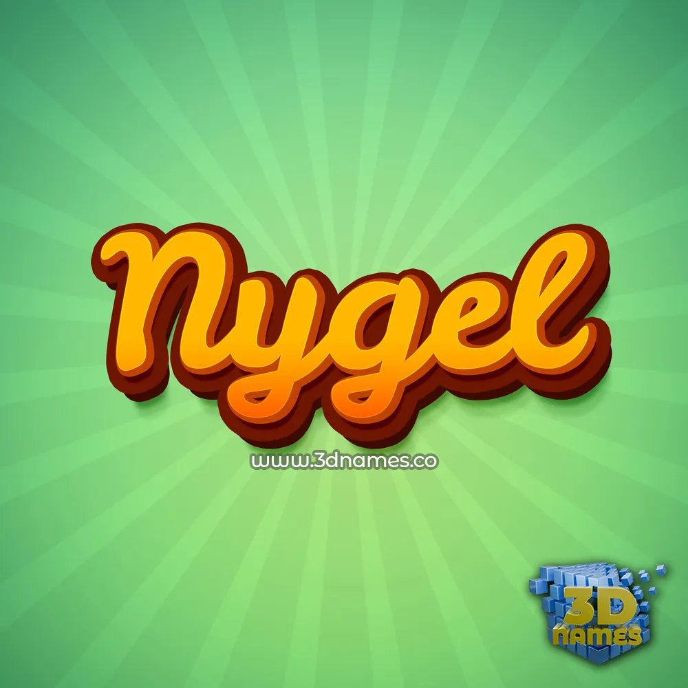 nygel in Green Rays style - 3D name wallpaper