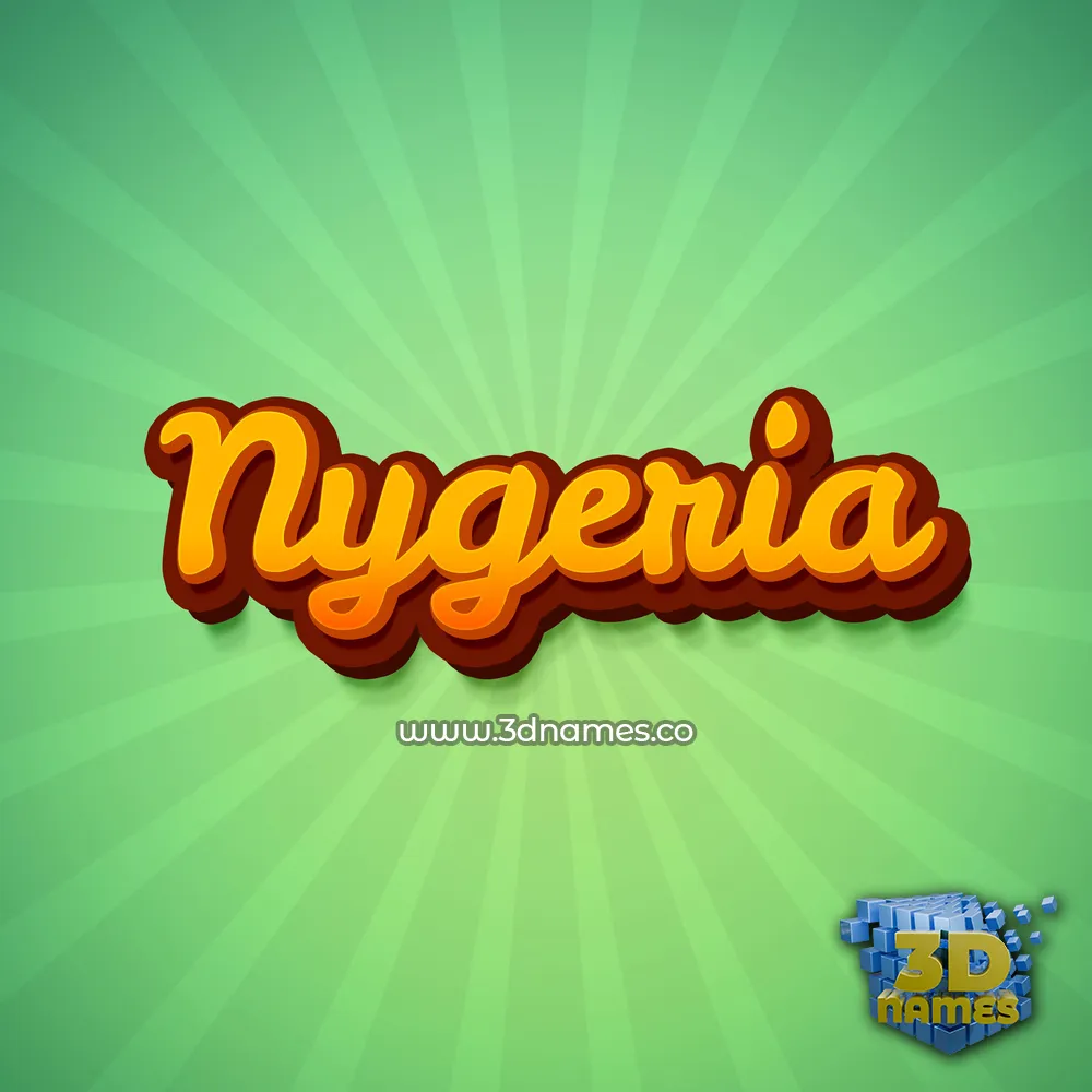 nygeria in Green Rays style - 3D name wallpaper