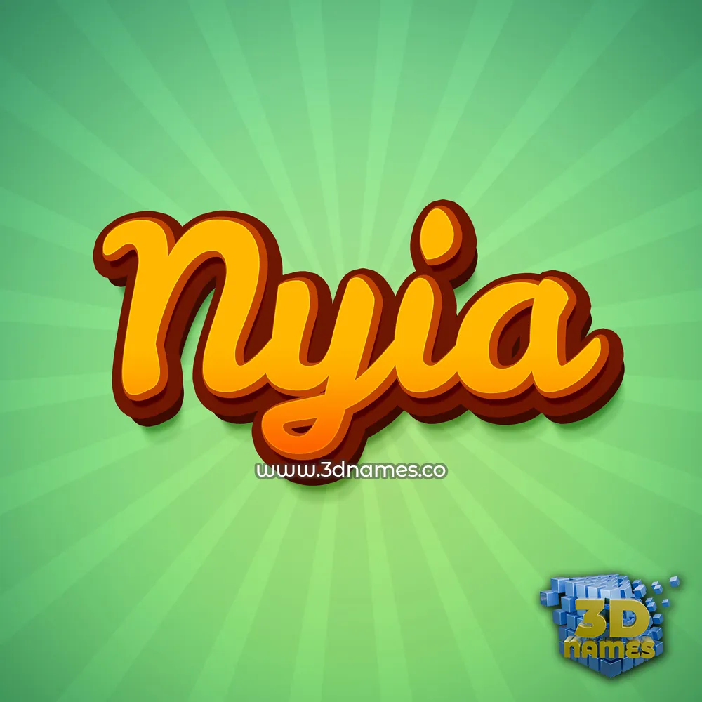 nyia in Green Rays style - 3D name wallpaper