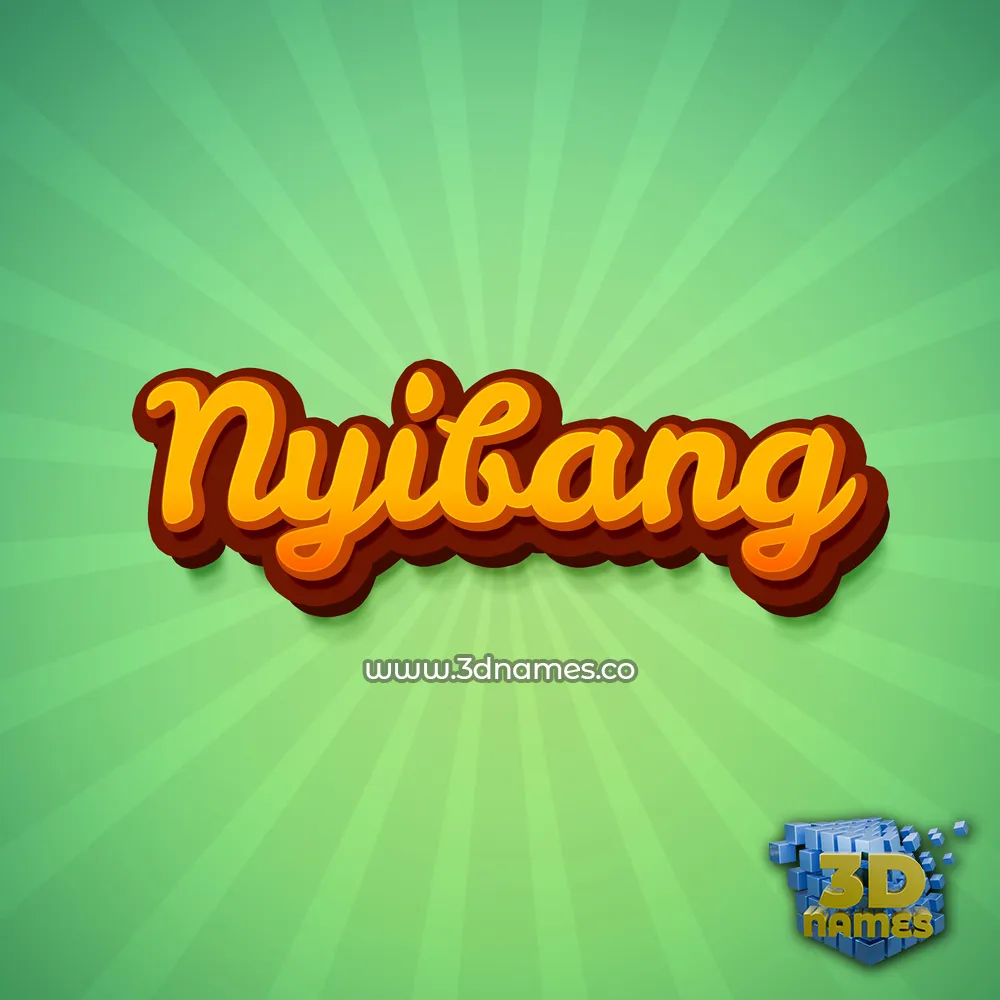 nyibang in Green Rays style - 3D name wallpaper