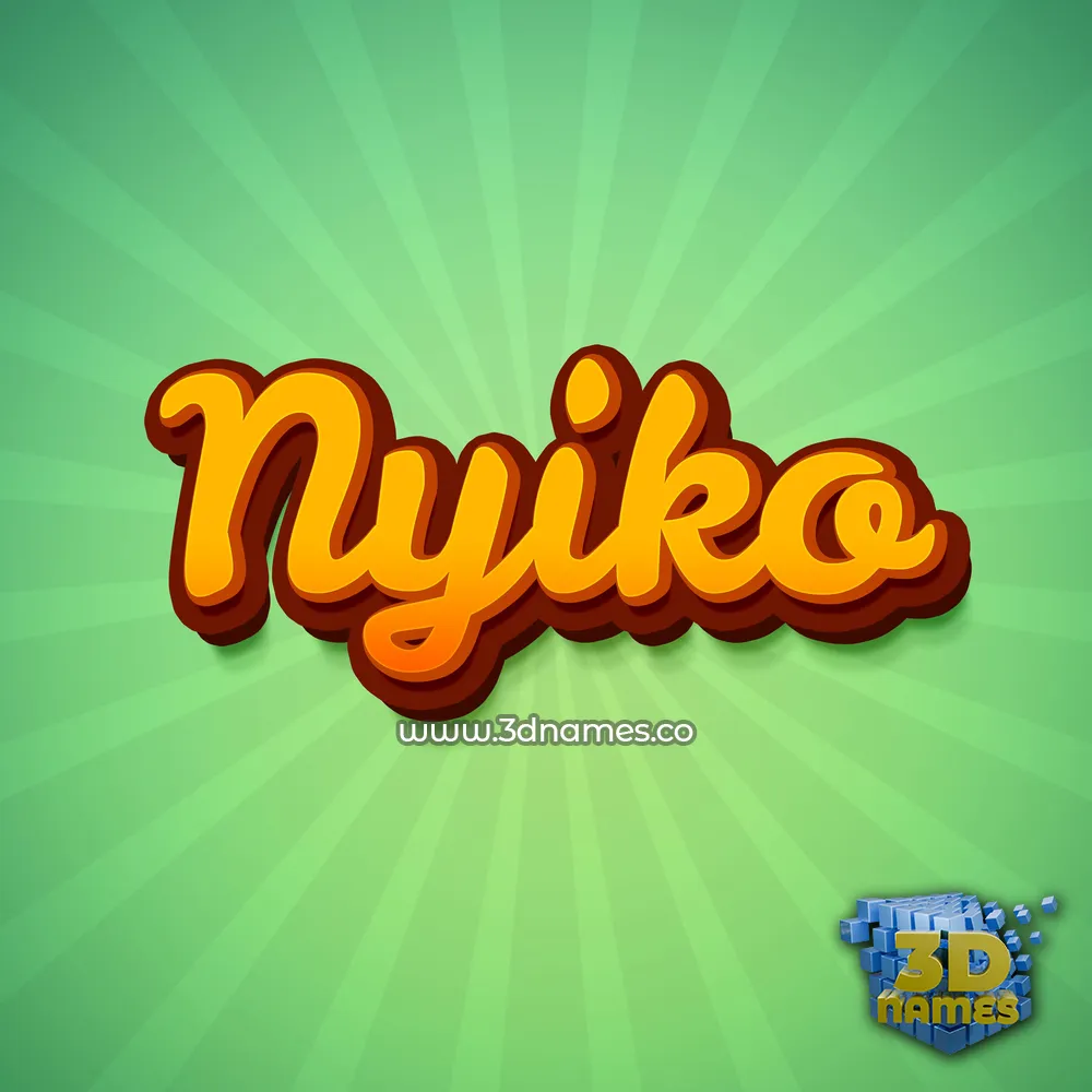 nyiko in Green Rays style - 3D name wallpaper