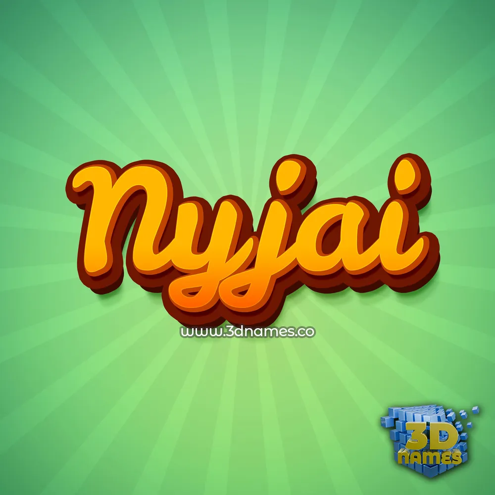 nyjai in Green Rays style - 3D name wallpaper
