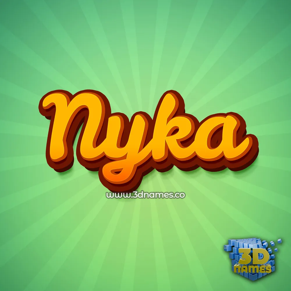 nyka in Green Rays style - 3D name wallpaper