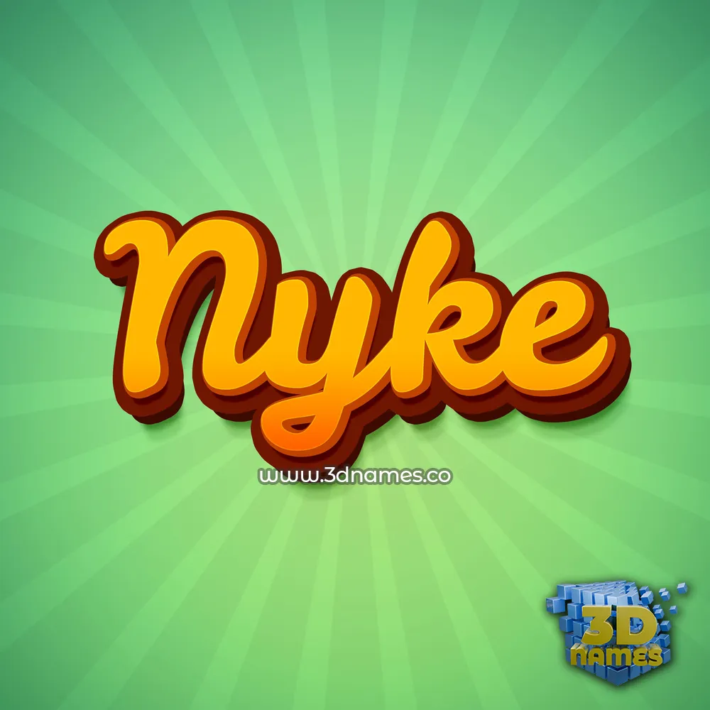 nyke in Green Rays style - 3D name wallpaper