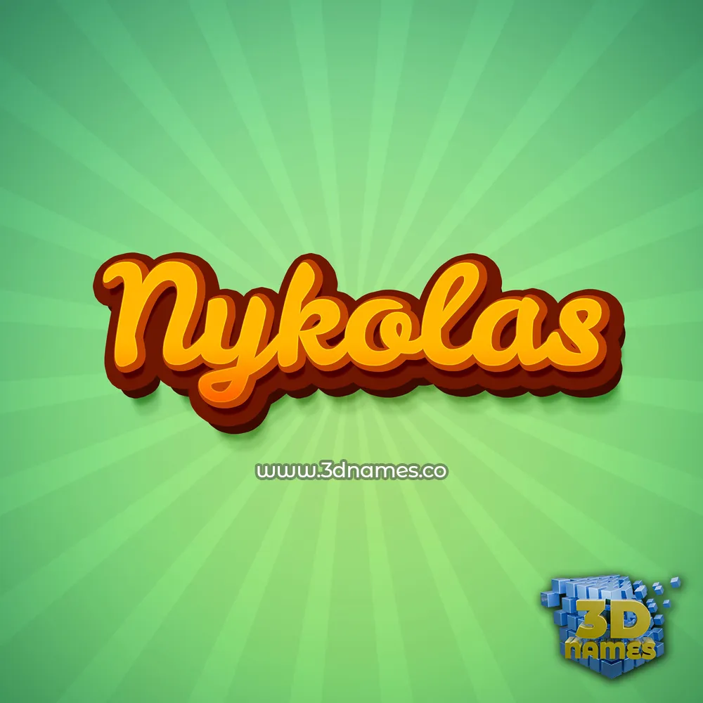 nykolas in Green Rays style - 3D name wallpaper