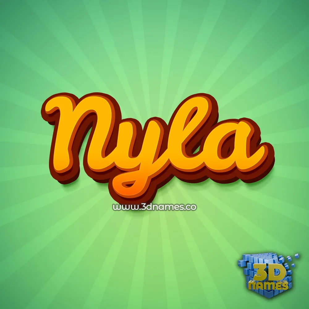 nyla in Green Rays style - 3D name wallpaper