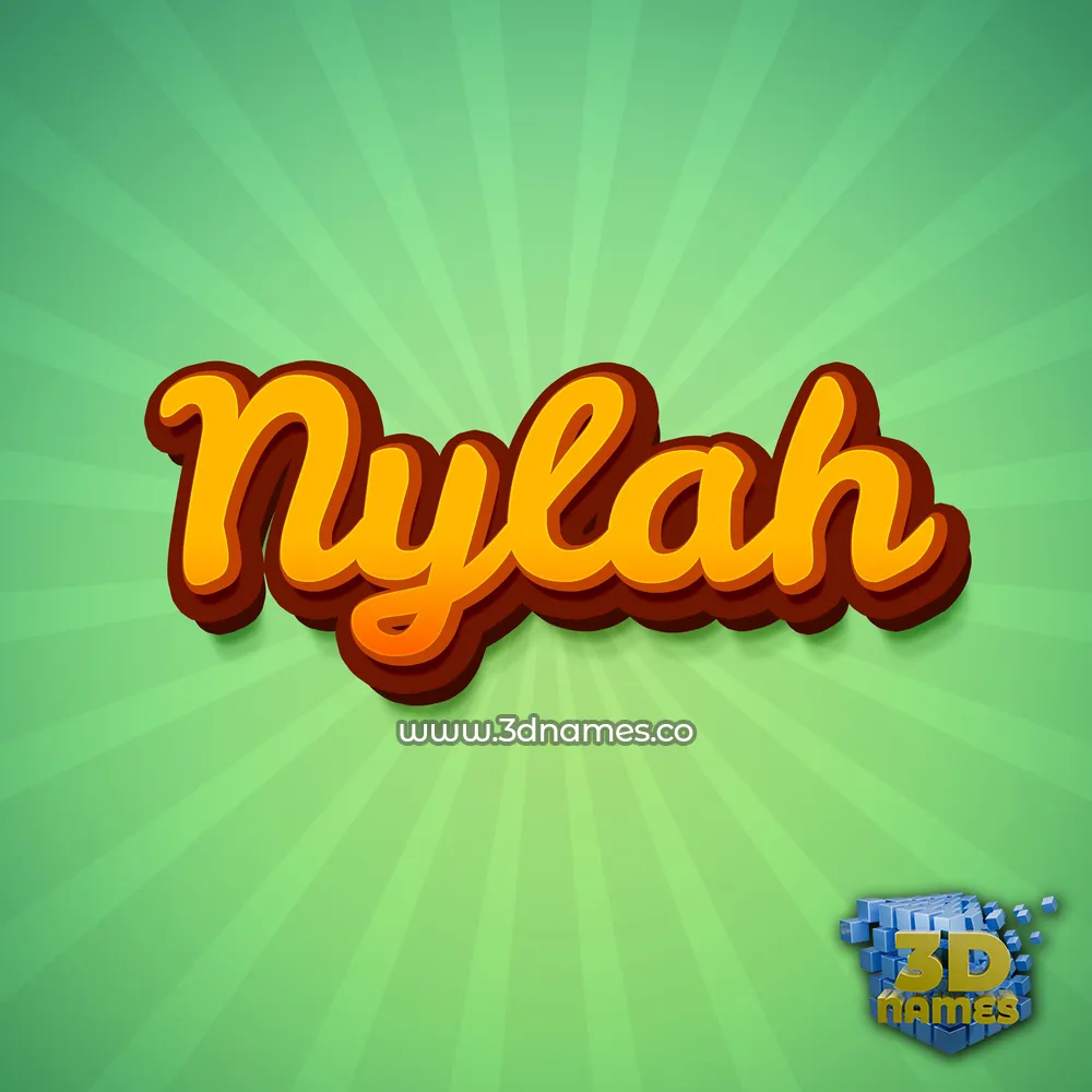 nylah in Green Rays style - 3D name wallpaper