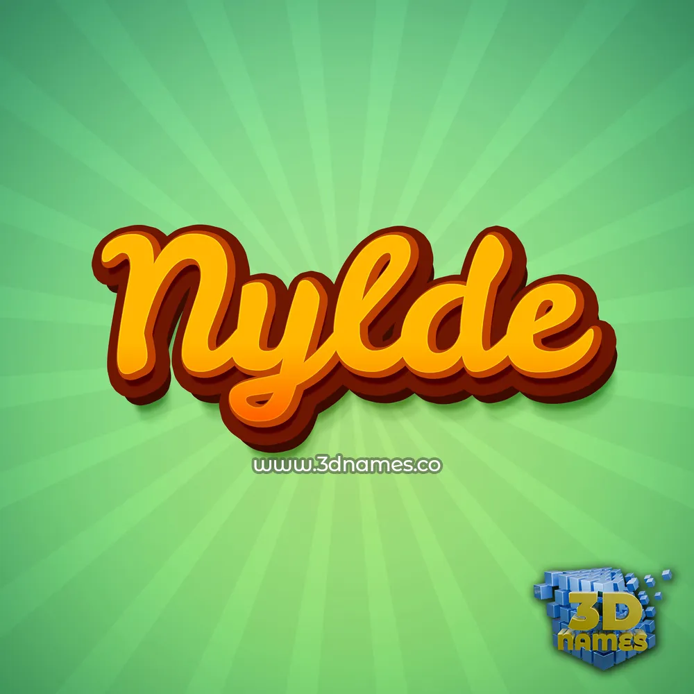 nylde in Green Rays style - 3D name wallpaper