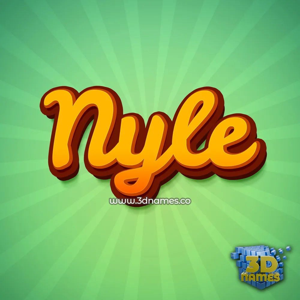 nyle in Green Rays style - 3D name wallpaper