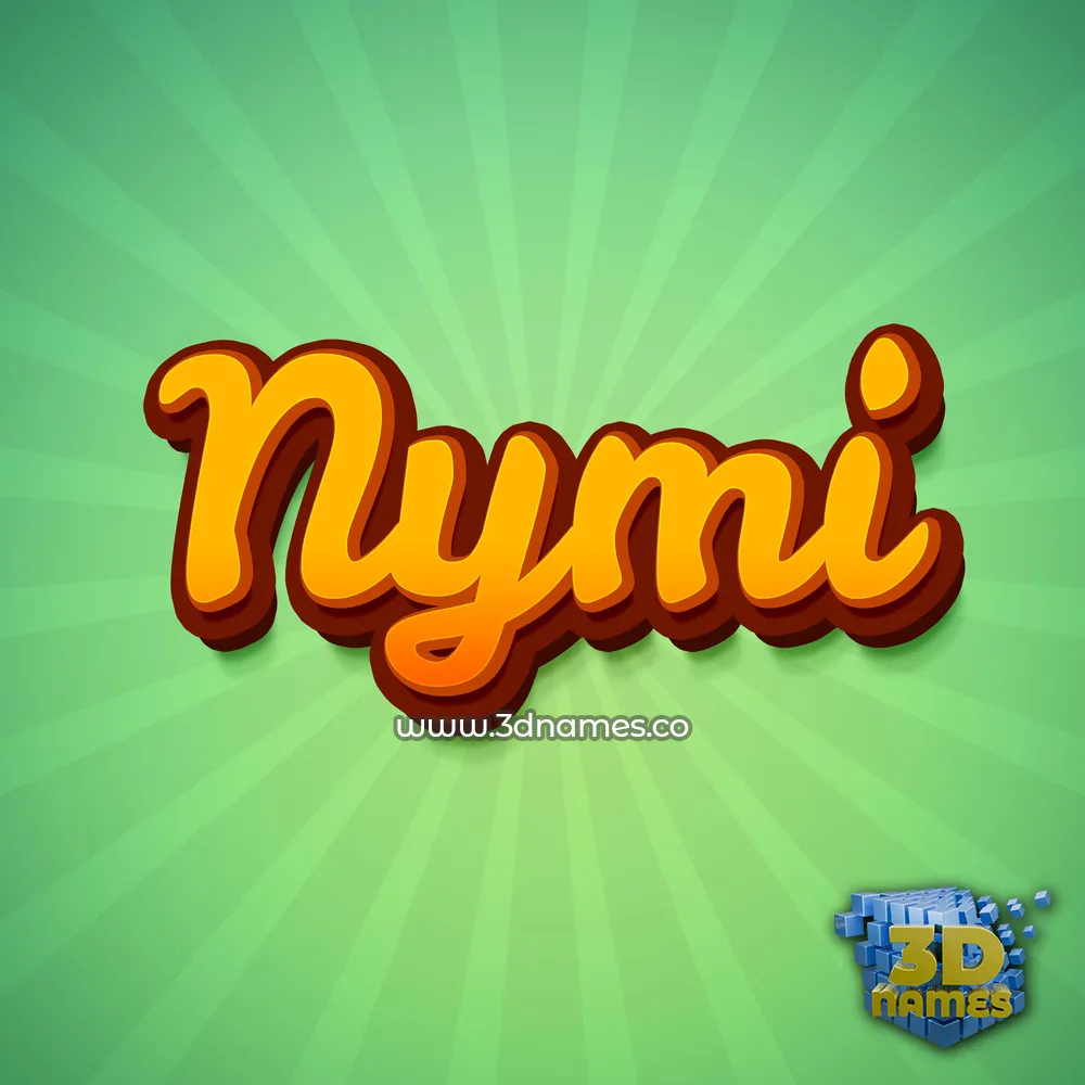 nymi in Green Rays style - 3D name wallpaper