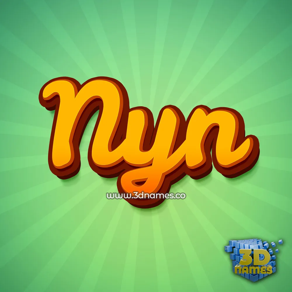 nyn in Green Rays style - 3D name wallpaper