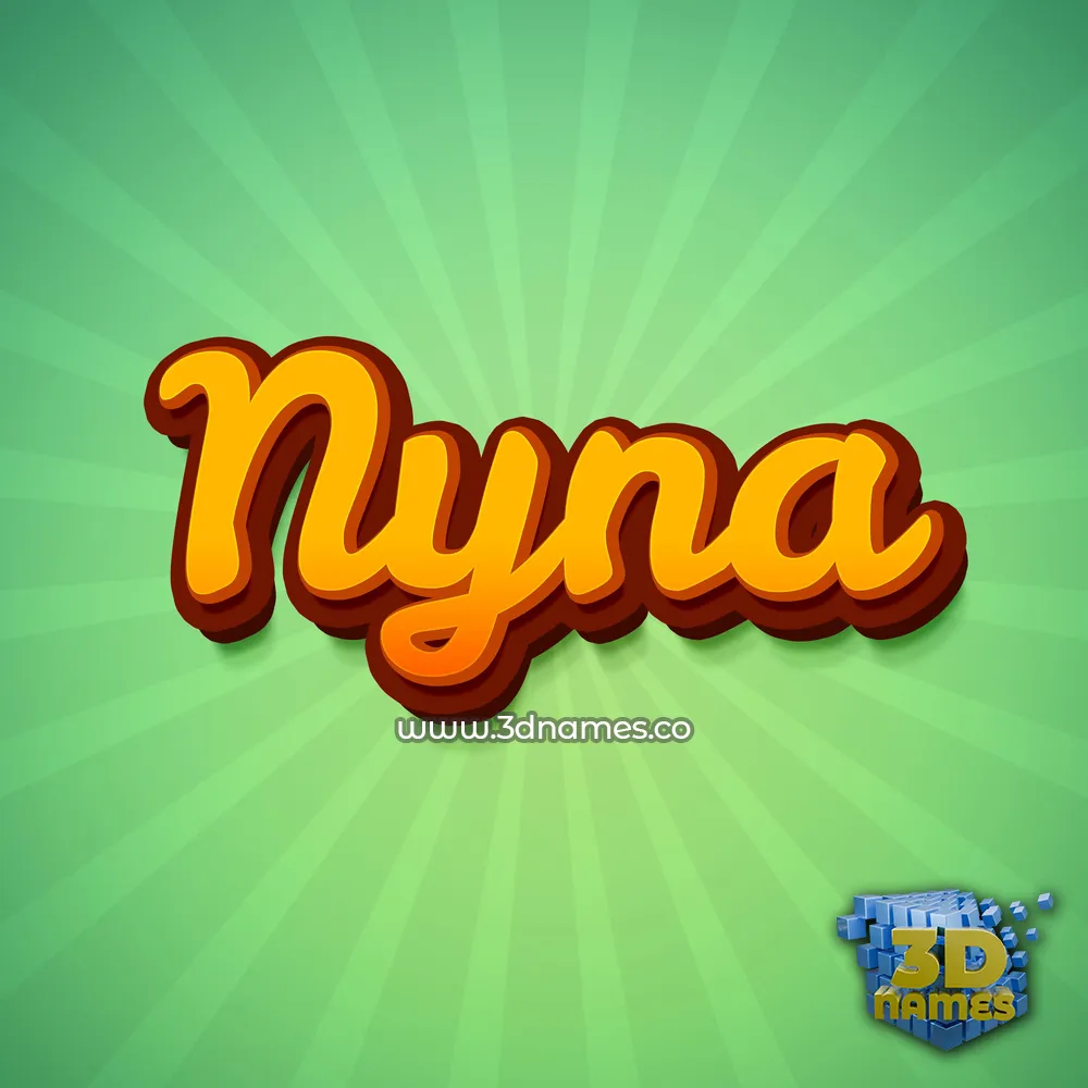 nyna in Green Rays style - 3D name wallpaper