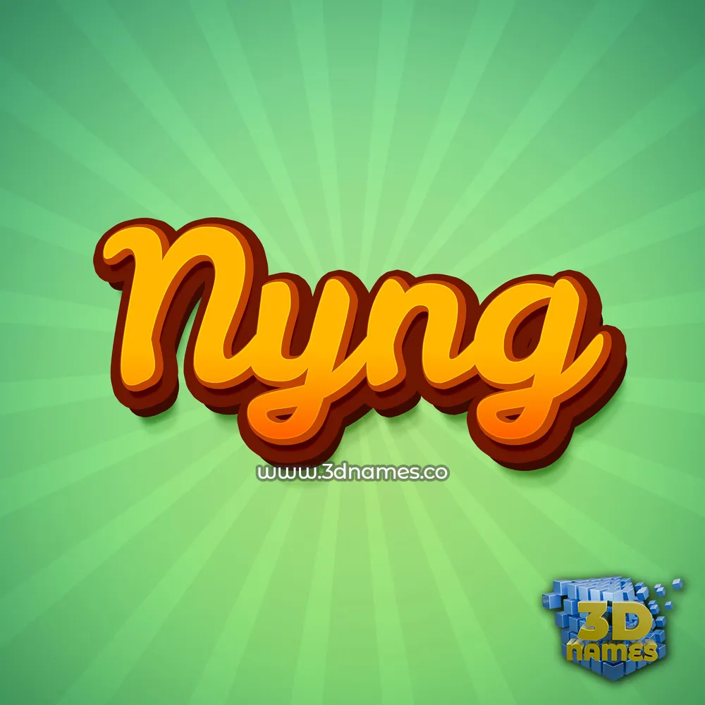 nyng in Green Rays style - 3D name wallpaper