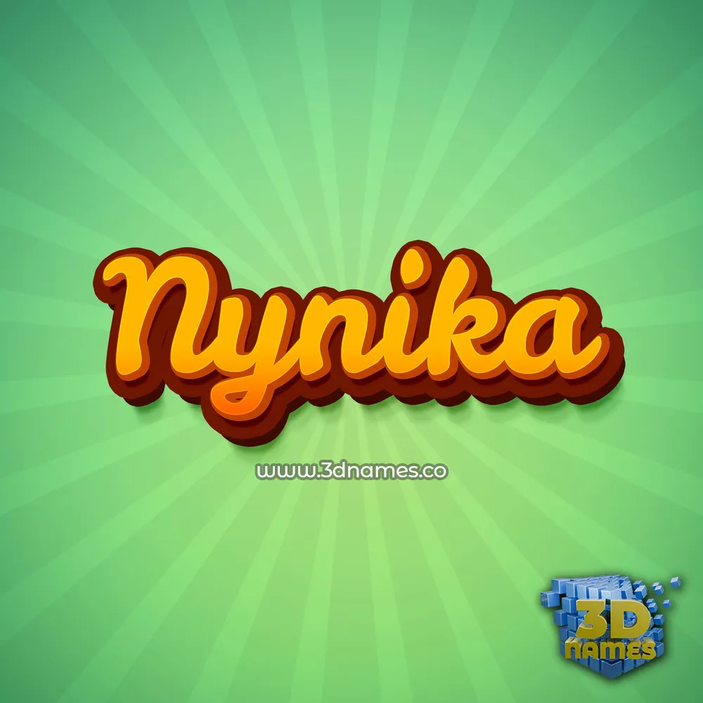 nynika in Green Rays style - 3D name wallpaper