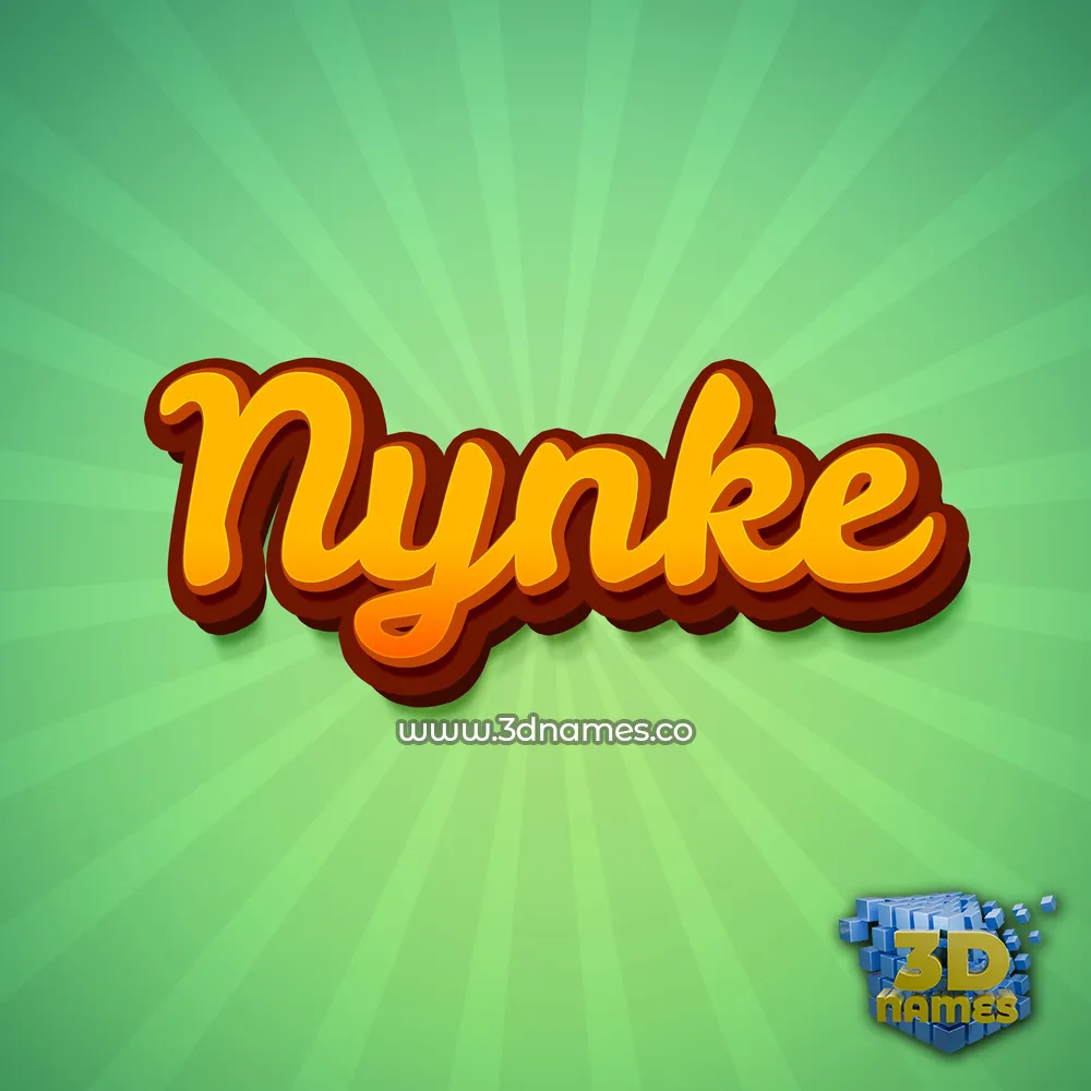 nynke in Green Rays style - 3D name wallpaper