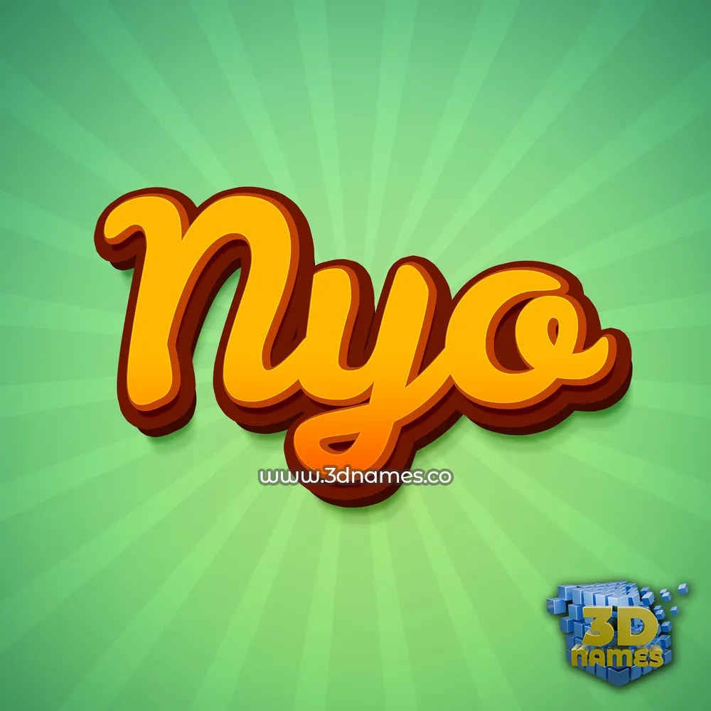 nyo in Green Rays style - 3D name wallpaper