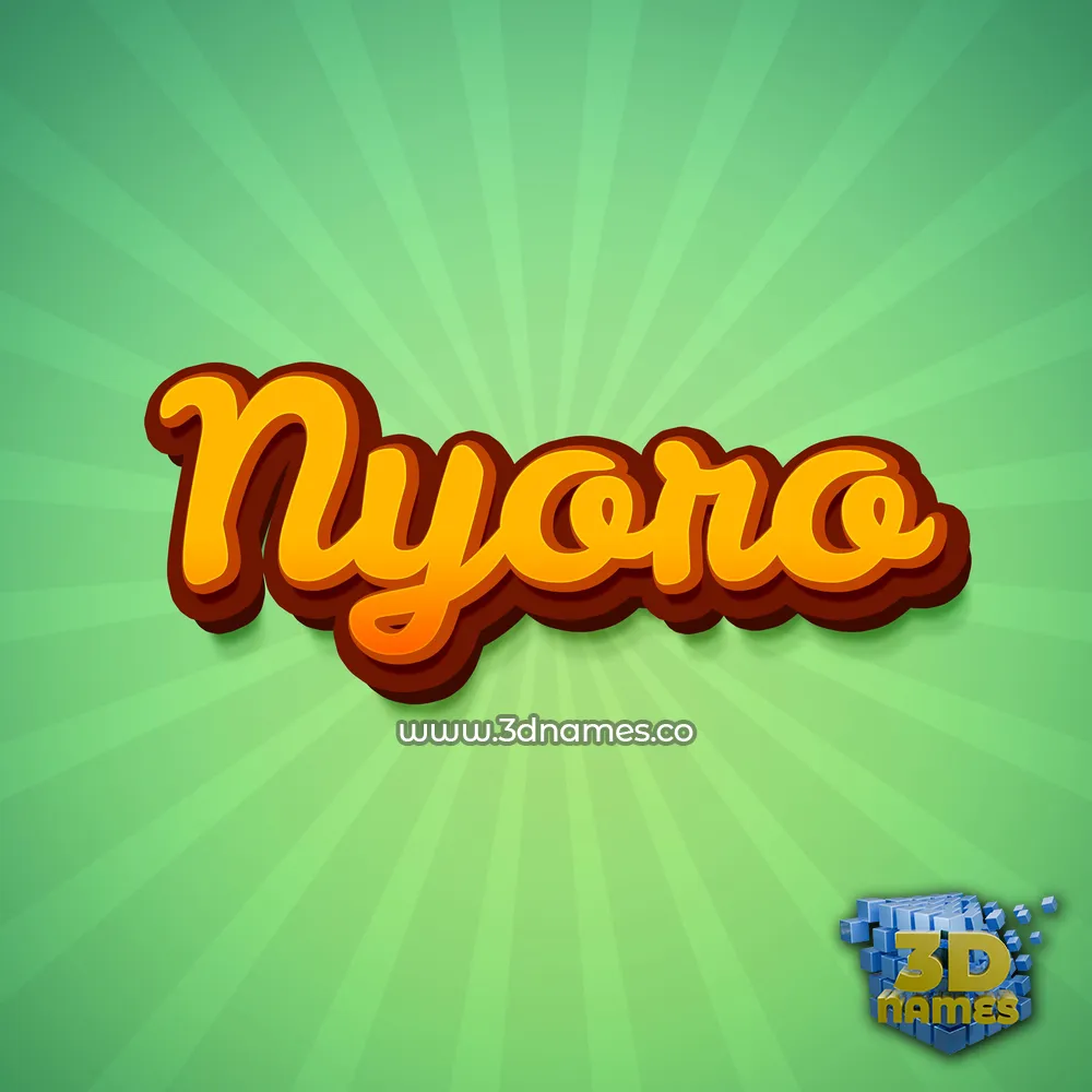 nyoro in Green Rays style - 3D name wallpaper