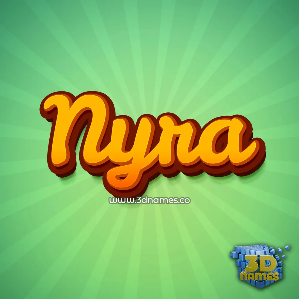 nyra in Green Rays style - 3D name wallpaper