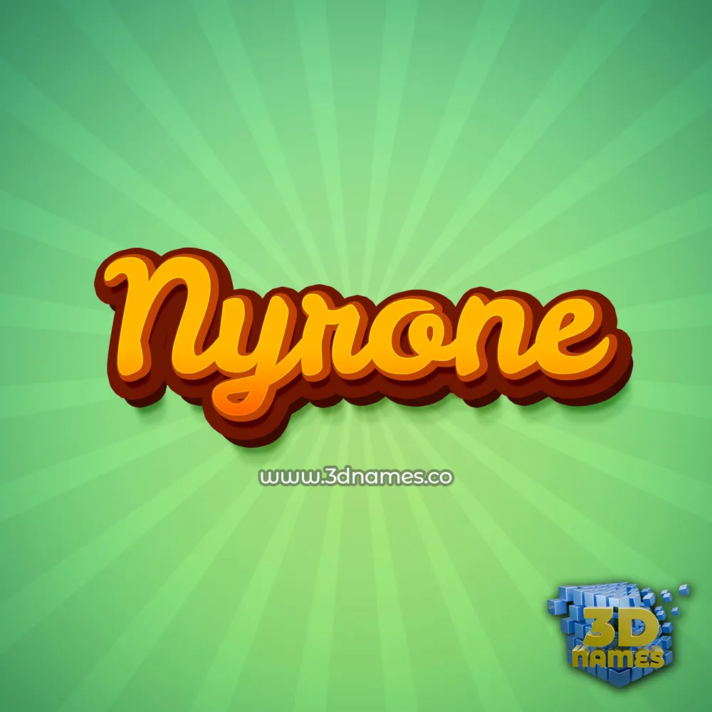 nyrone in Green Rays style - 3D name wallpaper