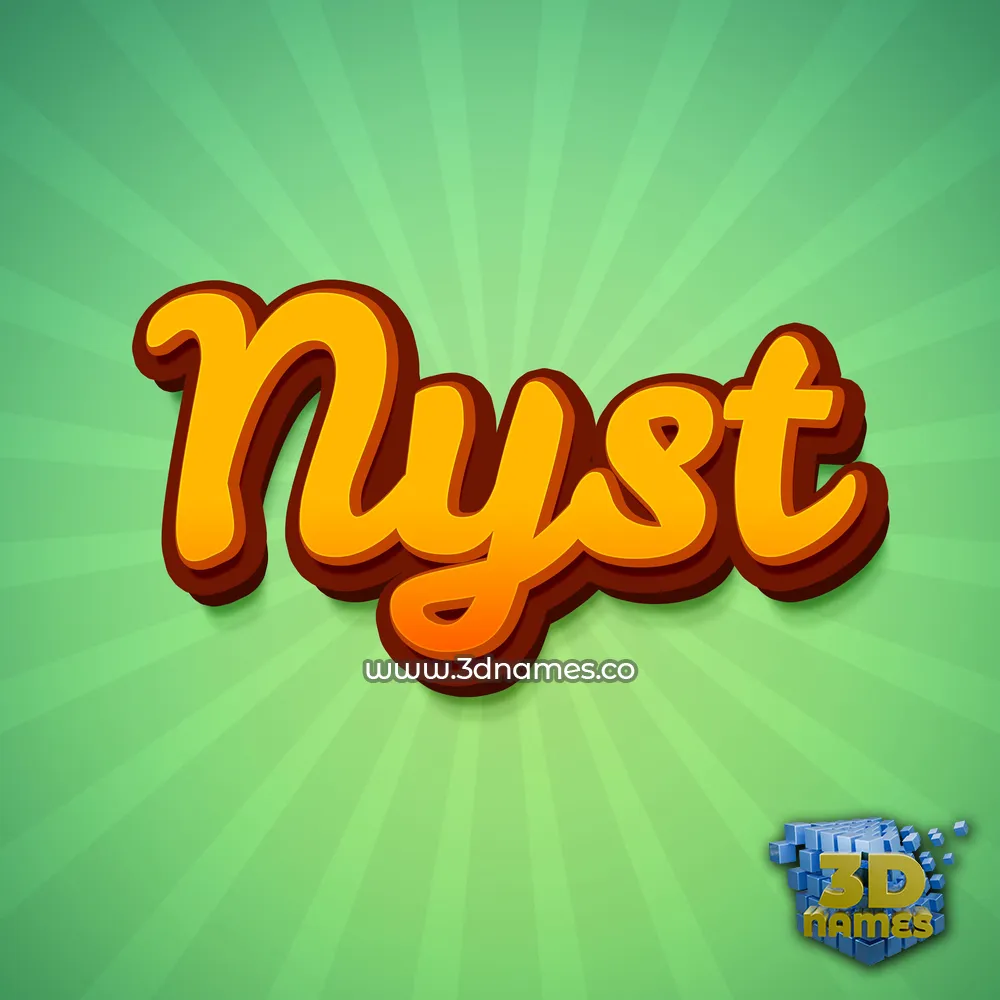 nyst in Green Rays style - 3D name wallpaper