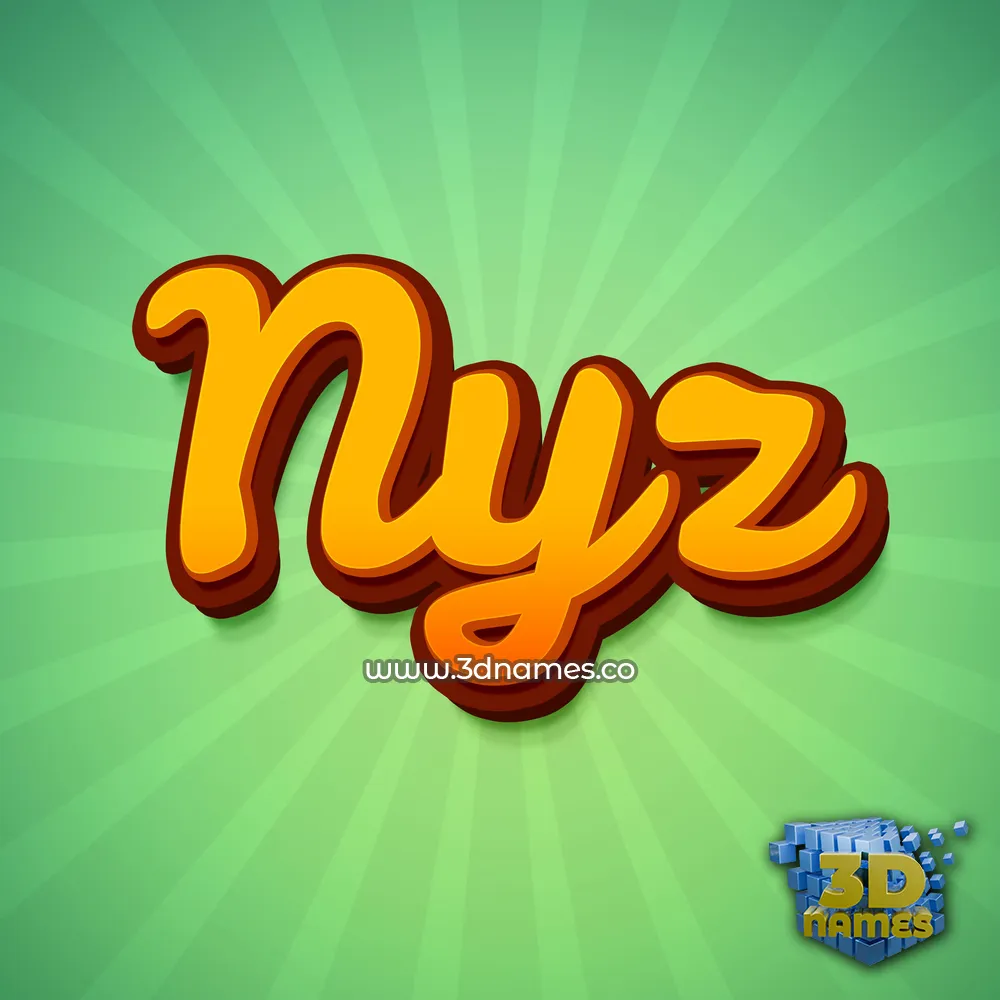 nyz in Green Rays style - 3D name wallpaper