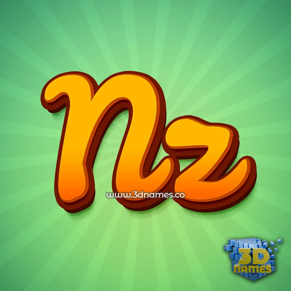 nz in Green Rays style - 3D name wallpaper