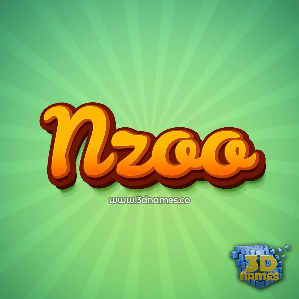nzoo in Green Rays style - 3D name wallpaper
