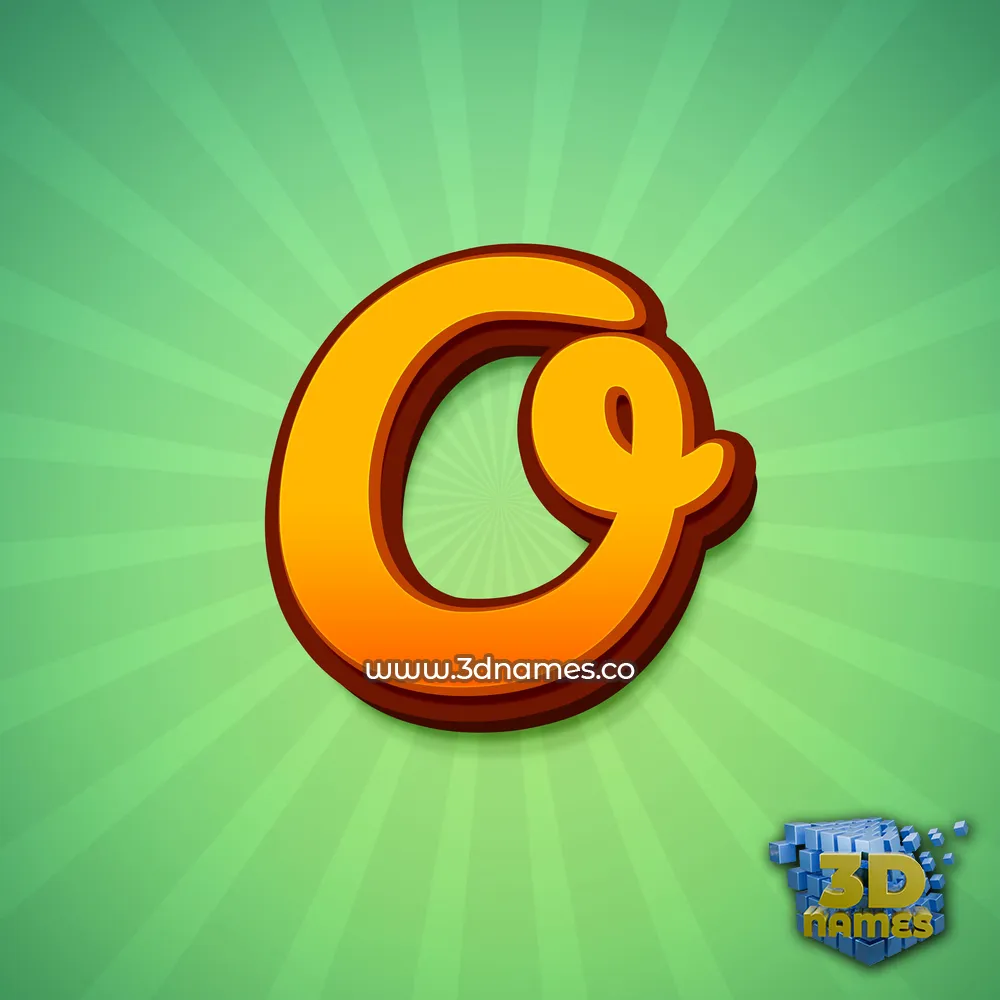 o in Green Rays style - 3D name wallpaper