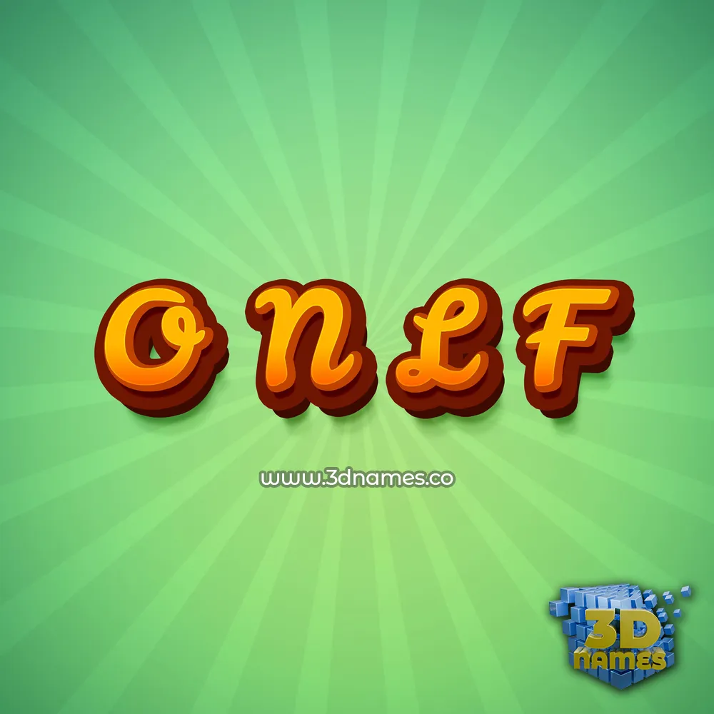 o n l f in Green Rays style - 3D name wallpaper