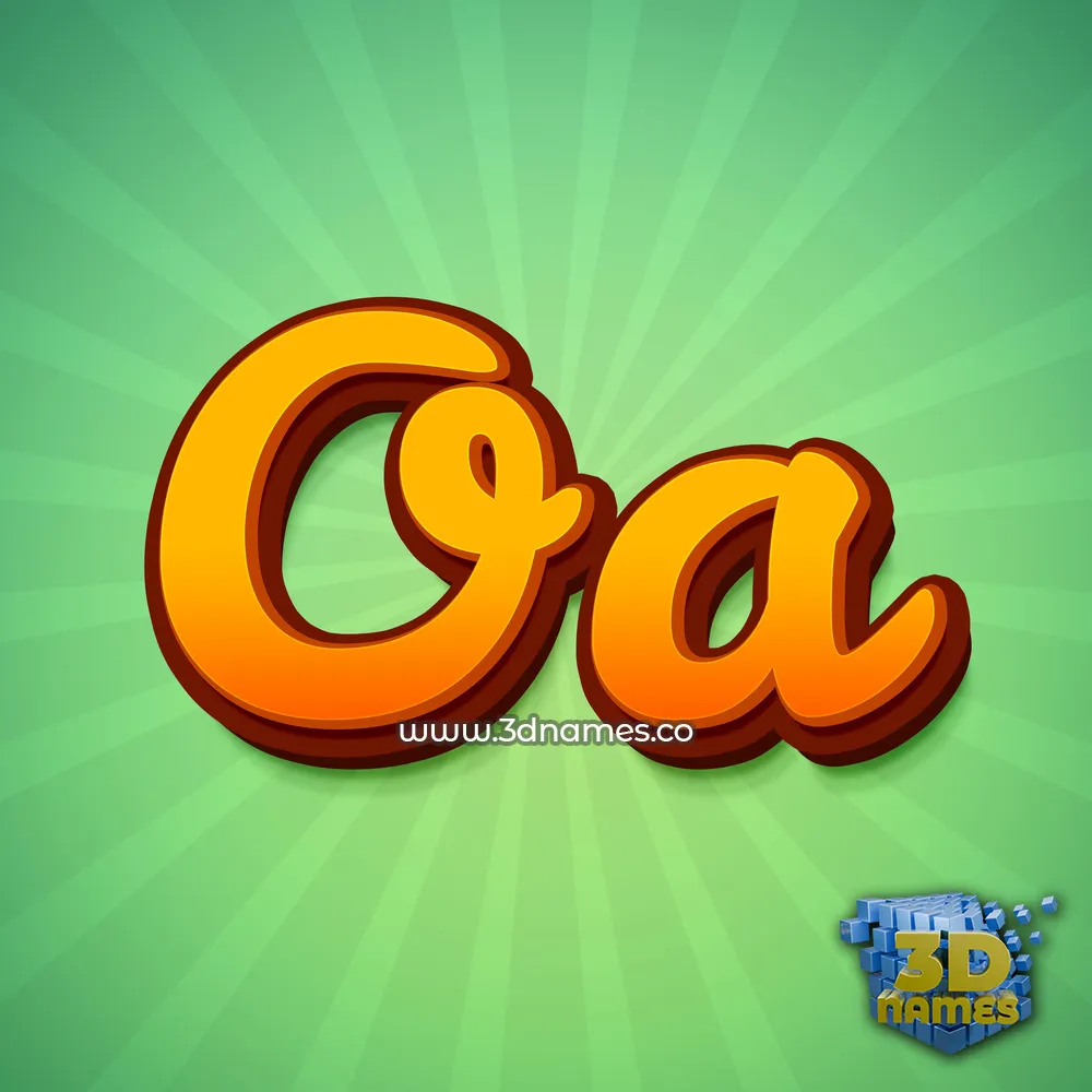 oa in Green Rays style - 3D name wallpaper