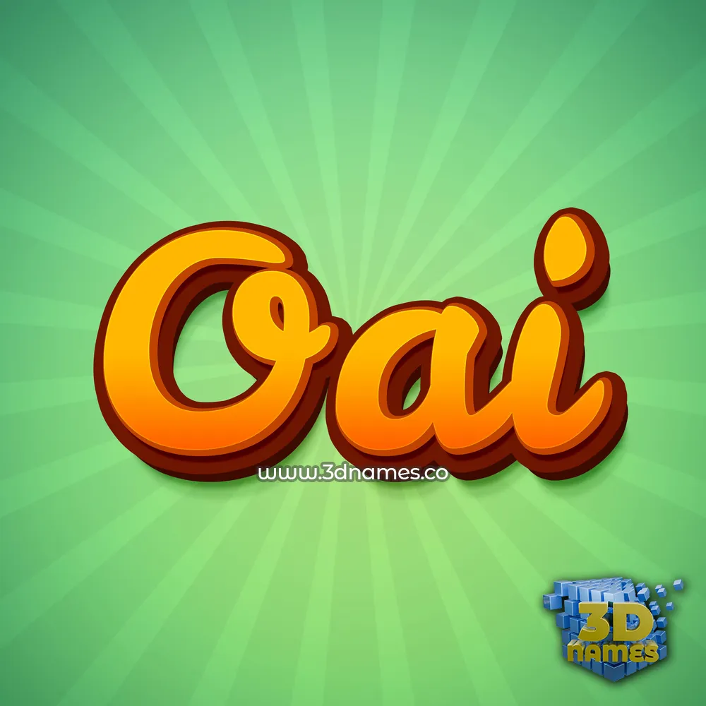 oai in Green Rays style - 3D name wallpaper