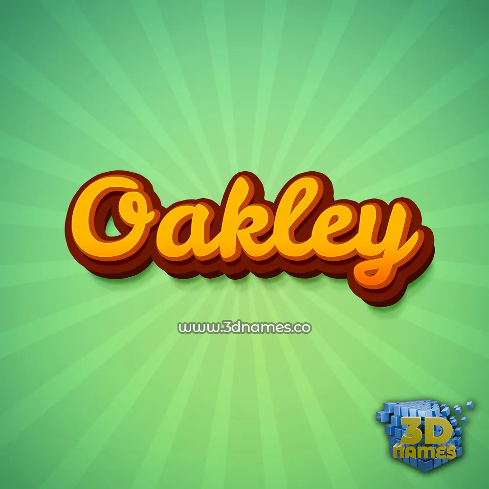 oakley in Green Rays style - 3D name wallpaper