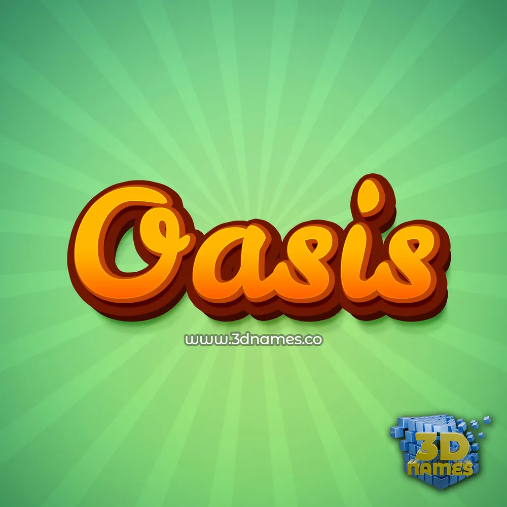oasis in Green Rays style - 3D name wallpaper