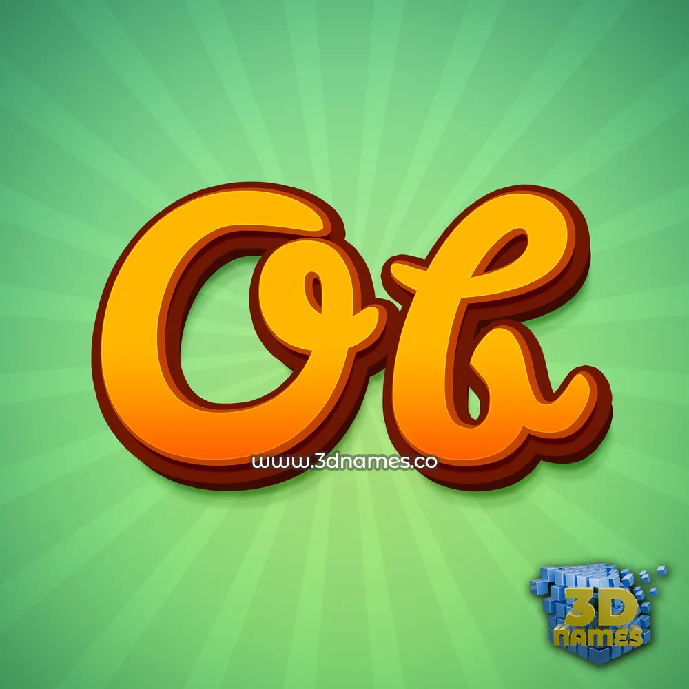 ob in Green Rays style - 3D name wallpaper