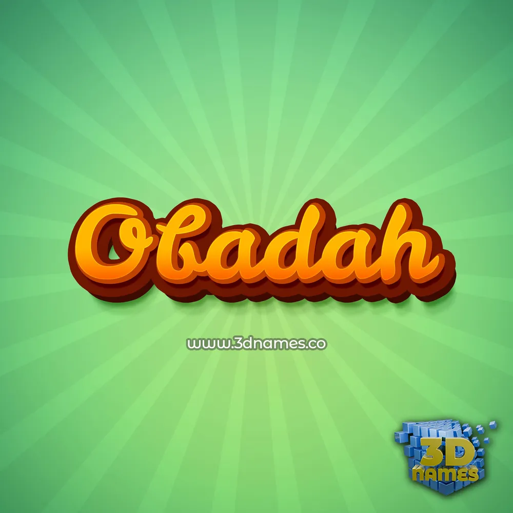 obadah in Green Rays style - 3D name wallpaper