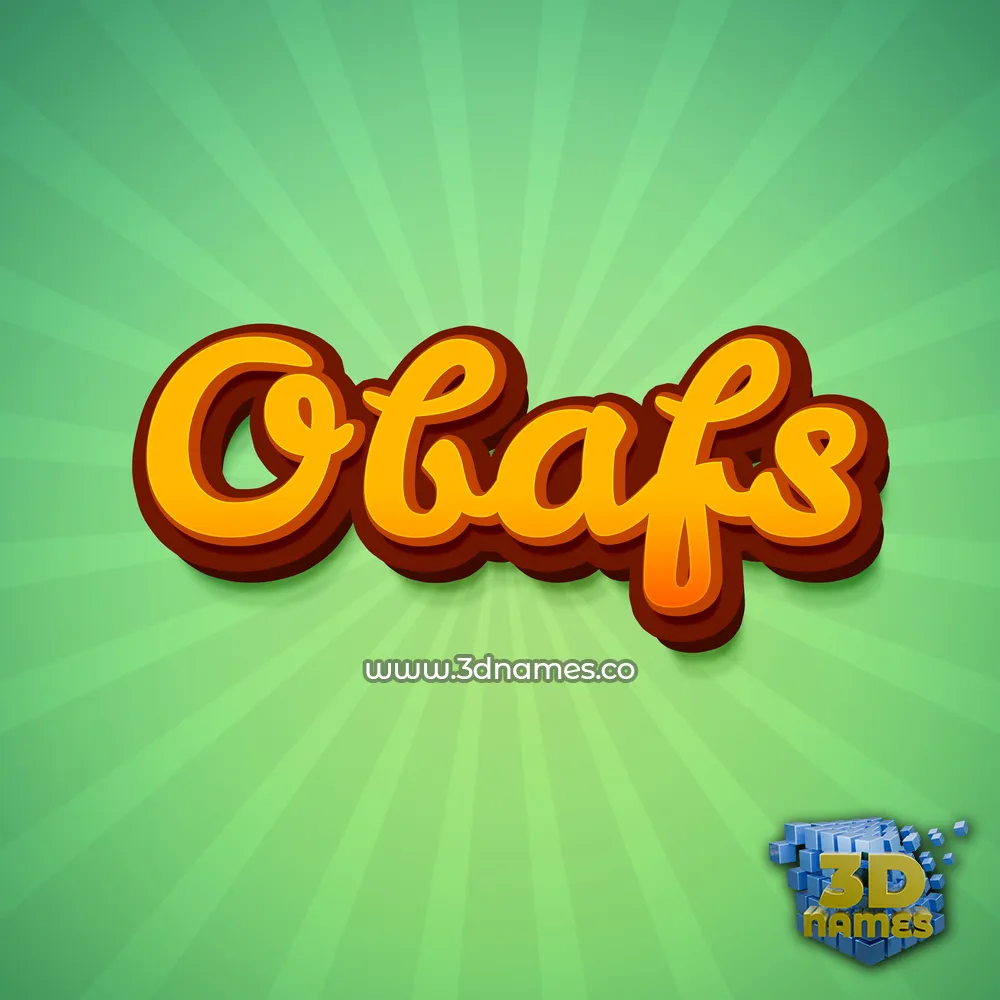 obafs in Green Rays style - 3D name wallpaper