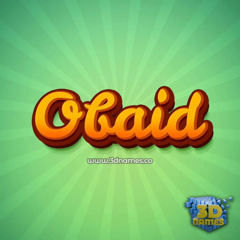 obaid in Green Rays style - 3D name wallpaper