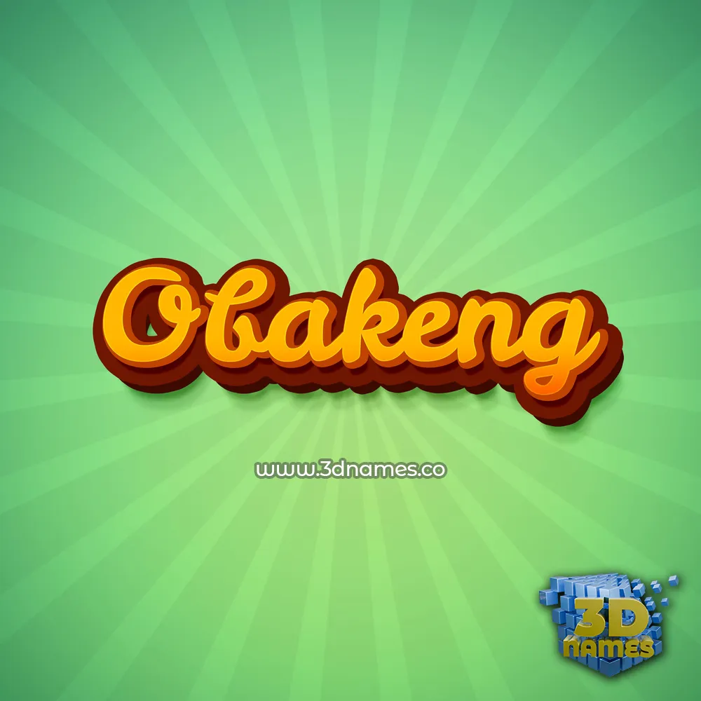 obakeng in Green Rays style - 3D name wallpaper