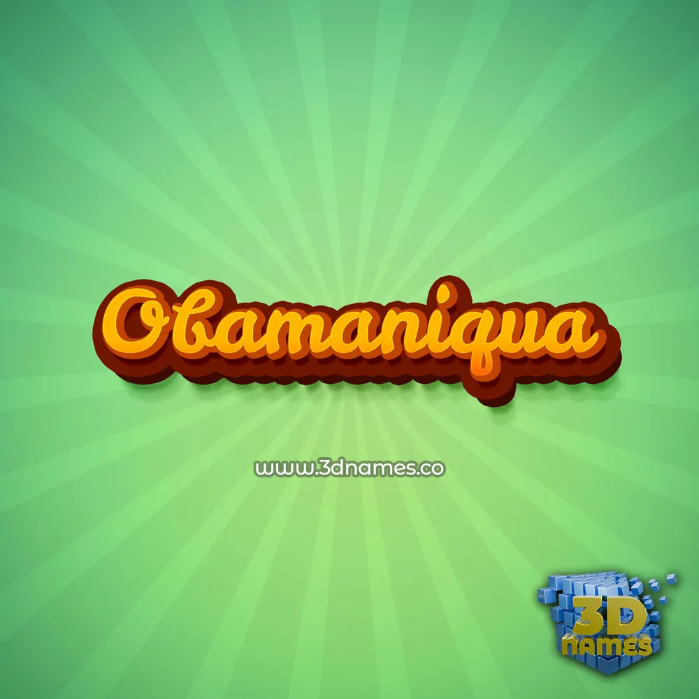 obamaniqua in Green Rays style - 3D name wallpaper