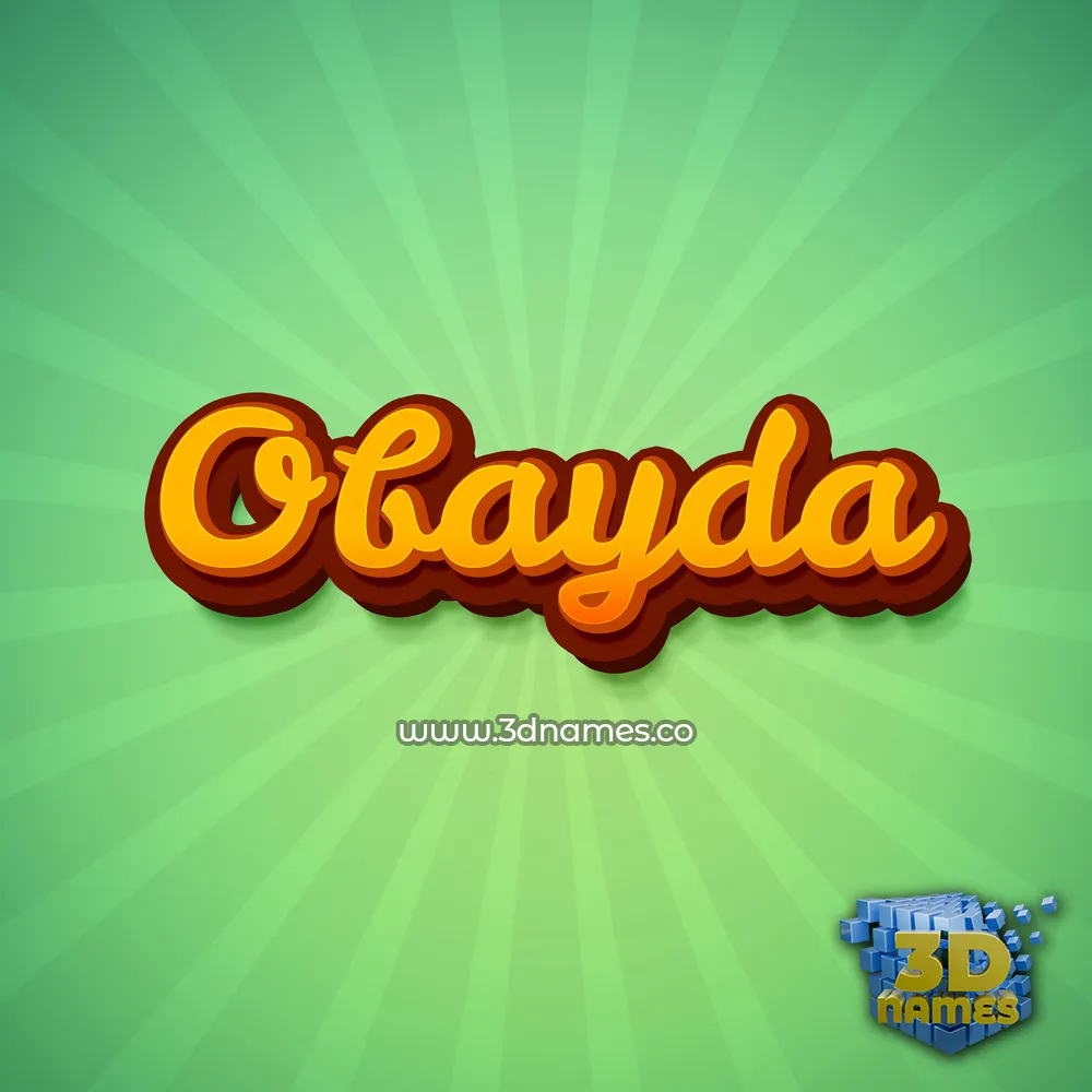 obayda in Green Rays style - 3D name wallpaper